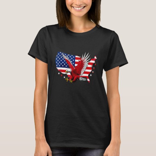 4 juli Amerikaans Eagle Flag Independence Day Patr T-shirt (Voorkant)
