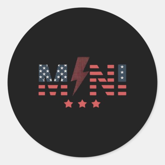 4 juli Amerikaans gezin Schattig Ronde Sticker (Voorkant)