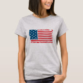 4 juli Amerikaans Vlag Grunge Tshirt (Voorkant)