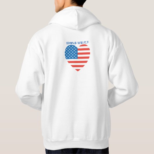 4 juli Amerikaans Vlag Vuurwerk Vlag van het Vlag  Hoodie (Achterkant)