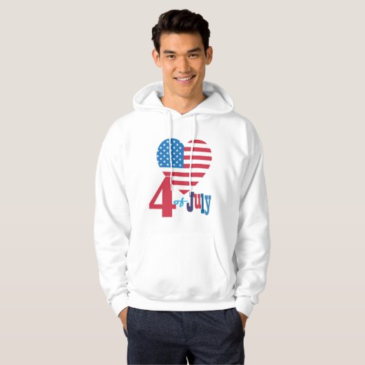 4 juli Amerikaans Vlag Vuurwerk Vlag van het Vlag  Hoodie (Voorkant volledig)