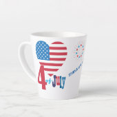 4 juli Amerikaans Vlag Vuurwerk Vlag van het Vlag  Latte Mok (Linkerhoek)