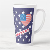 4 juli Amerikaans Vlag Vuurwerk Vlag van het Vlag  Latte Mok (Rechts)