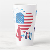 4 juli Amerikaans Vlag Vuurwerk Vlag van het Vlag  Latte Mok (Voorkant)