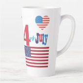 4 juli Amerikaans Vlag Vuurwerk Vlag van het Vlag Latte Mok (Rechts)