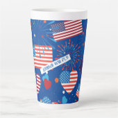 4 juli Amerikaans Vlag Vuurwerk Vlag van het Vlag  Latte Mok (Voorkant)