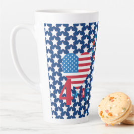 4 juli Amerikaans Vlag Vuurwerk Vlag van het Vlag  Latte Mok