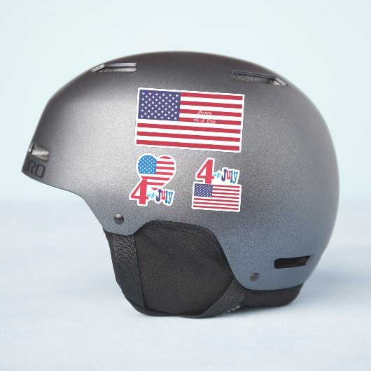 4 juli Amerikaans Vlag Vuurwerk Vlag van het Vlag Sticker (Helm Zijkant)