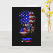 4 juli Amerikaans Vlag Vuurwerk Wenskaart Kaart (Gele Bloem)