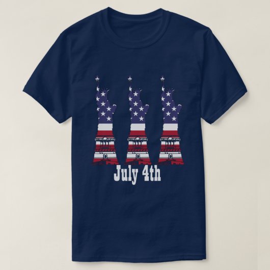 4 juli, Amerikaans Vlaggenstaat Shirt van Vrijheid (Design voorkant)