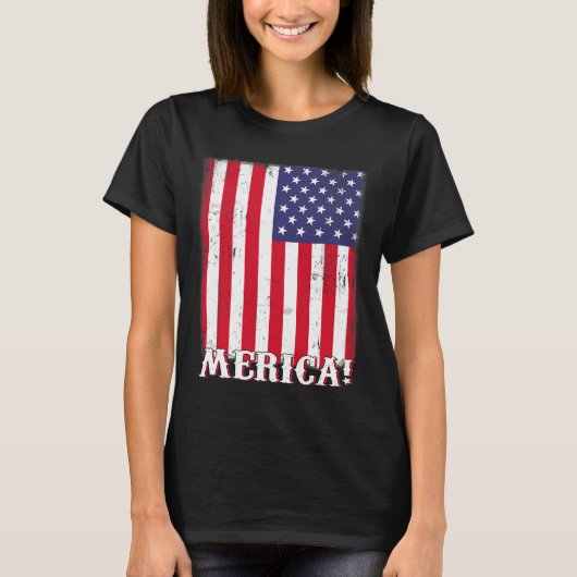 4 juli Amerikaans vlagpatriotticum T-shirt (Voorkant)