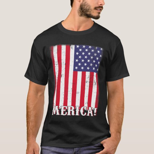 4 juli Amerikaans vlagpatriotticum T-shirt (Voorkant)