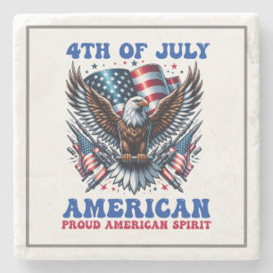 4 juli Amerikaanse Adelaar Sublimatie-61001 Stenen Onderzetter