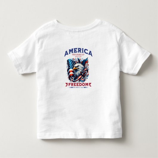 4 juli Amerikaanse Adelaar Sublimatie-61901 Kinder Shirts (Achterkant)