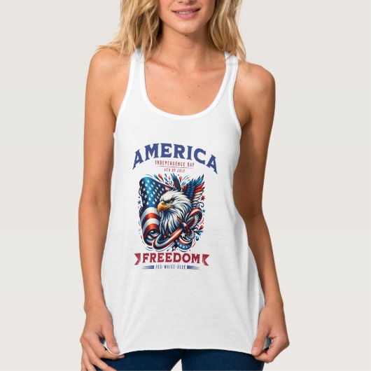 4 juli Amerikaanse Adelaar Sublimatie-61901 Tanktop (Voorkant)
