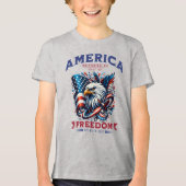 4 juli Amerikaanse Adelaar Sublimatie-61901 Tri-Blend Shirt (Voorkant)