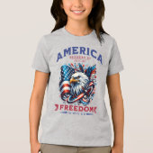 4 juli Amerikaanse Adelaar Sublimatie-61901 Tri-Blend Shirt (Voorkant)