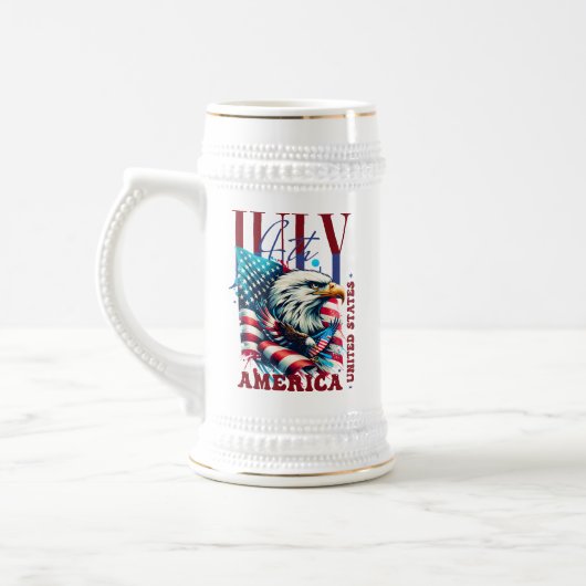 4 juli Amerikaanse Adelaar Sublimatie-61904 Bierpul (Links)