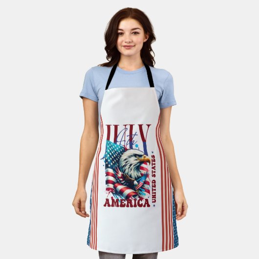 4 juli Amerikaanse Adelaar Sublimatie-61904 Schort (Gedragen)