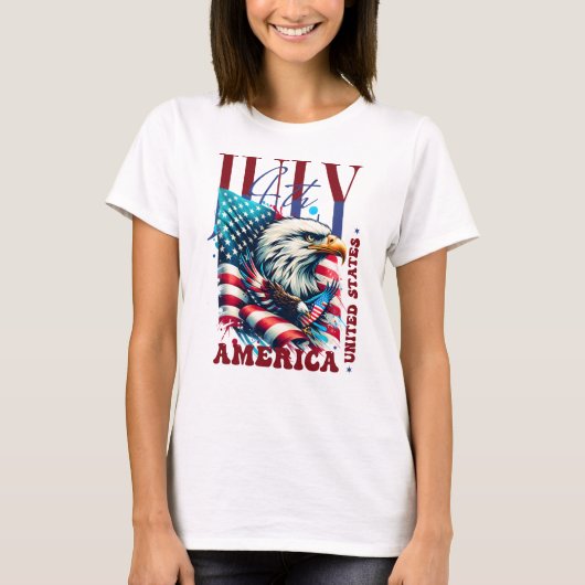 4 juli Amerikaanse Adelaar Sublimatie-61904 T-shirt (Voorkant)
