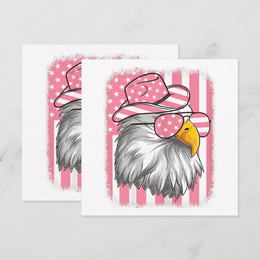 4 juli Amerikaanse Adelaar USA Vlag Patriottische Kaart (Voorkant / Achterkant)