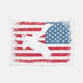 4 juli Amerikaanse Adelaar Vlag VS Onafhankelijkhe Fleece Deken (Voorkant (Horizontaal))