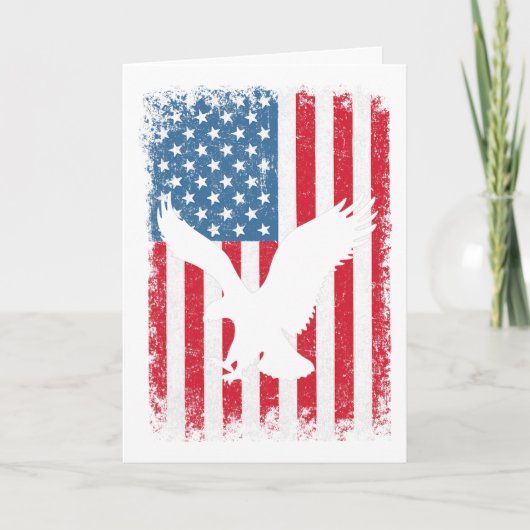 4 juli Amerikaanse Adelaar Vlag VS Onafhankelijkhe Kaart (Voorkant)