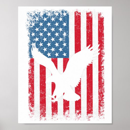 4 juli Amerikaanse Adelaar Vlag VS Onafhankelijkhe Poster (Voorkant)