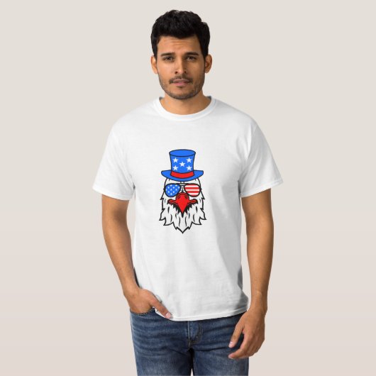 4 juli Amerikaanse adelaarsvlag - Onafhankelijkhei T-shirt (Voorkant volledig)