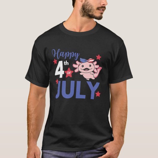 4 juli amerikaanse Axolotl voor kinderen die de am T-shirt (Voorkant)