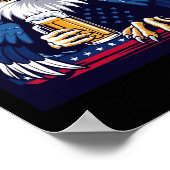 4 juli Amerikaanse Bald Eagle Poster (Hoek)