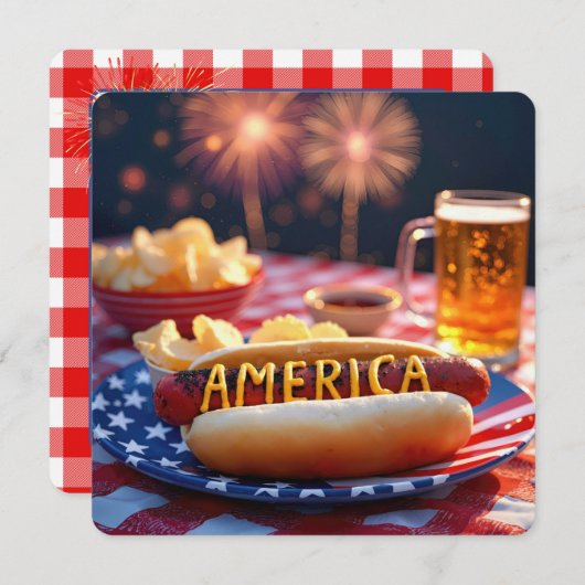 4 juli Amerikaanse barbecue Kaart (Voorkant / Achterkant)