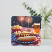 4 juli Amerikaanse barbecue Kaart (Staand voorkant)
