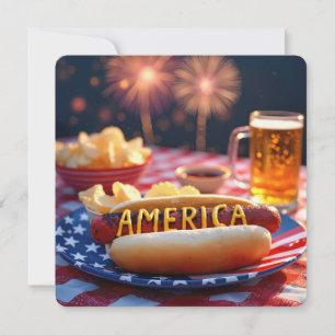 4 juli Amerikaanse barbecue Kaart