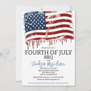 4 juli Amerikaanse BBQ Party Kaart