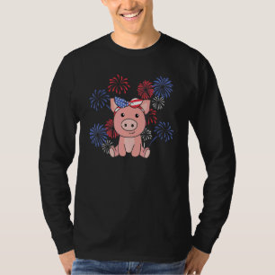 4 juli Amerikaanse biggetjes Usa vuurwerk big T-shirt