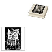 4 JULI AMERIKAANSE HOOT OWL RUBBER STEMP RUBBERSTEMPEL (Gestempeld)