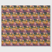 4 juli Amerikaanse hotdog Cadeaupapier (Vlak)