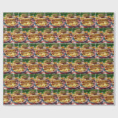 4 juli Amerikaanse hotdog Cadeaupapier (Vlak)