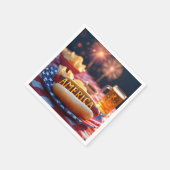 4 juli Amerikaanse hotdog en bier Servet (Hoek)