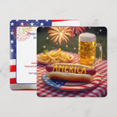 4 juli Amerikaanse hotdog Kaart (Voorkant / Achterkant)