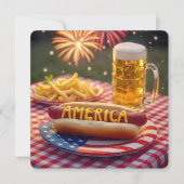 4 juli Amerikaanse hotdog Kaart (Voorkant)
