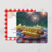 4 juli Amerikaanse Hotdog Kaart (Voorkant / Achterkant)