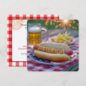 4 juli Amerikaanse Hotdog Kaart (Voorkant / Achterkant)