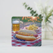 4 juli Amerikaanse Hotdog Kaart (Staand voorkant)