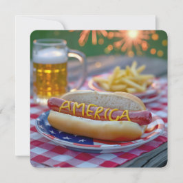 4 juli Amerikaanse Hotdog Kaart