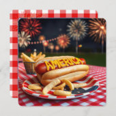 4 juli Amerikaanse hotdog Kaart (Voorkant / Achterkant)