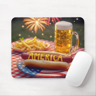 4 juli Amerikaanse hotdog Muismat