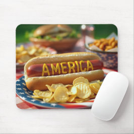 4 juli Amerikaanse hotdog Muismat
