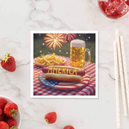 4 juli Amerikaanse hotdog Servet (Insitu)